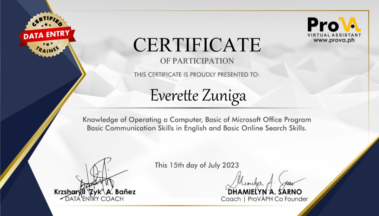 Certificate of Basic Communication Skills and Basic Online Search Skills