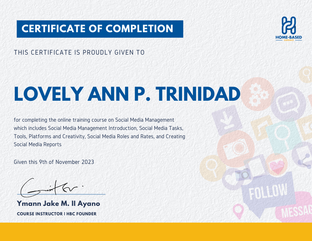 Social Media Certificate