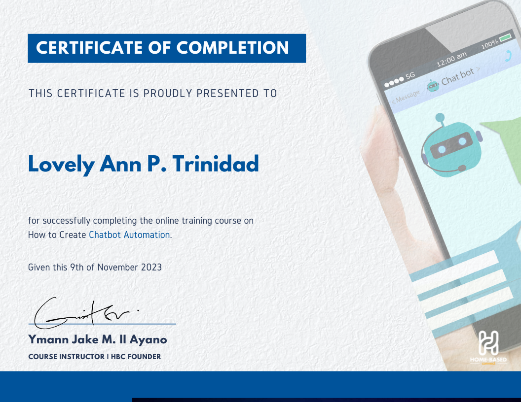 Chatbot Certificate