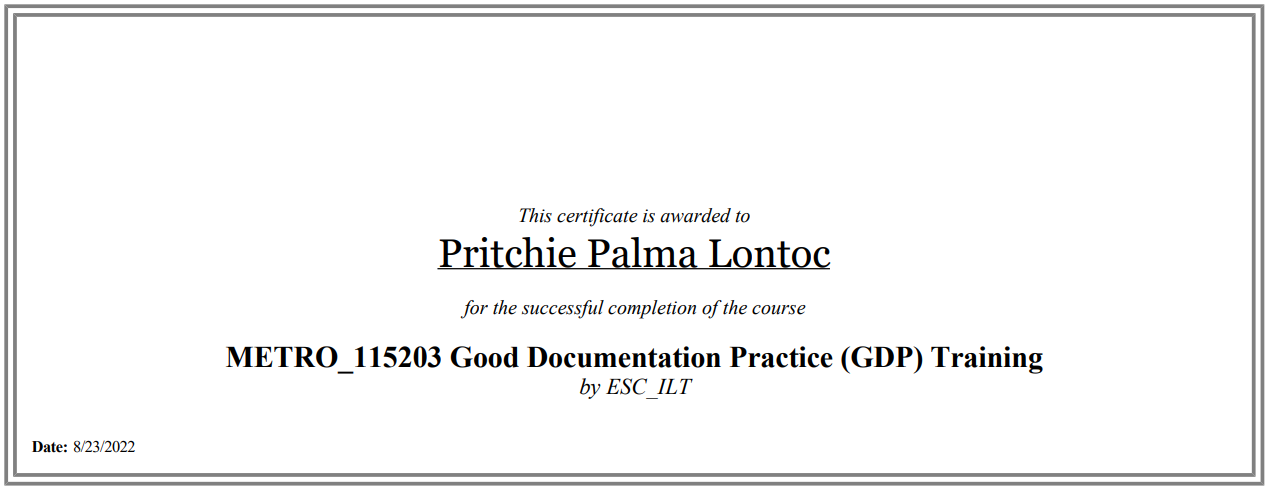 Good Documentation Practice Training