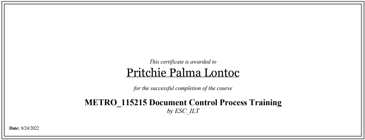 Document Control Process Training