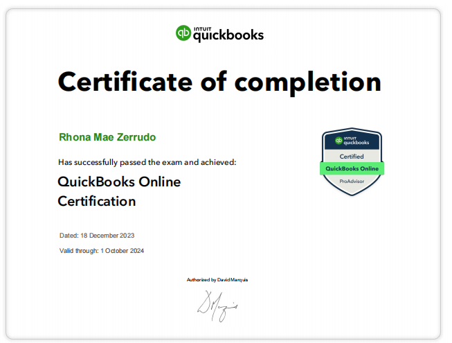 QUICKBOOKS ONLINE CERTIFICATION