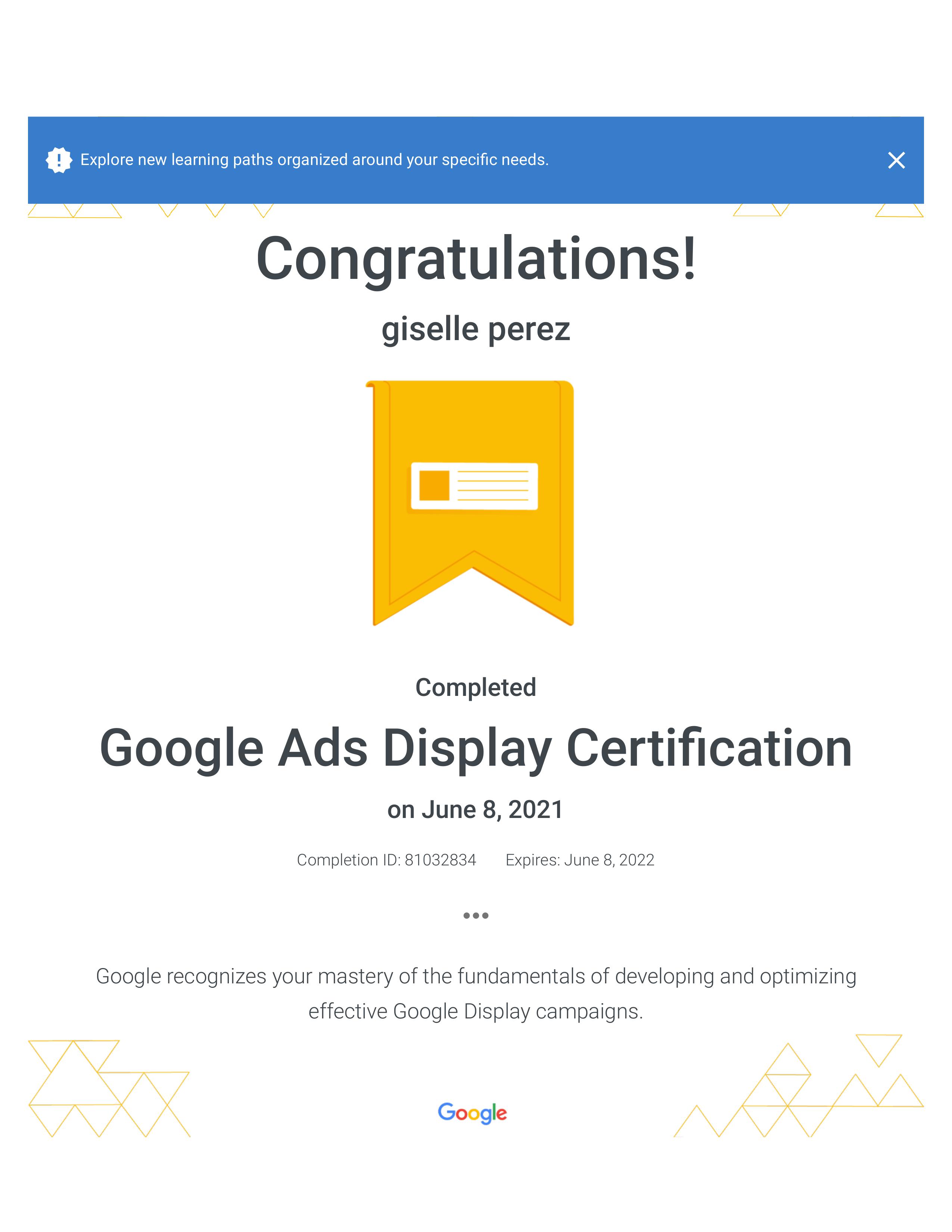 Google Ads Display Certificate