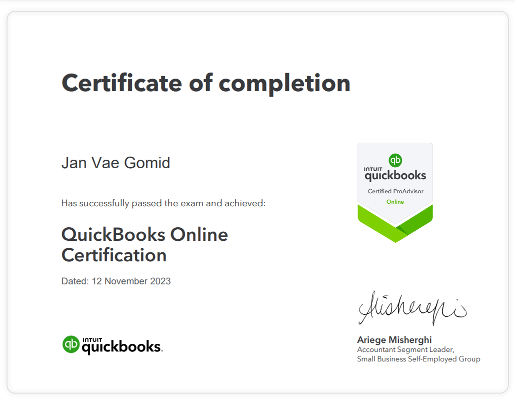 QuickBooks Online Certification