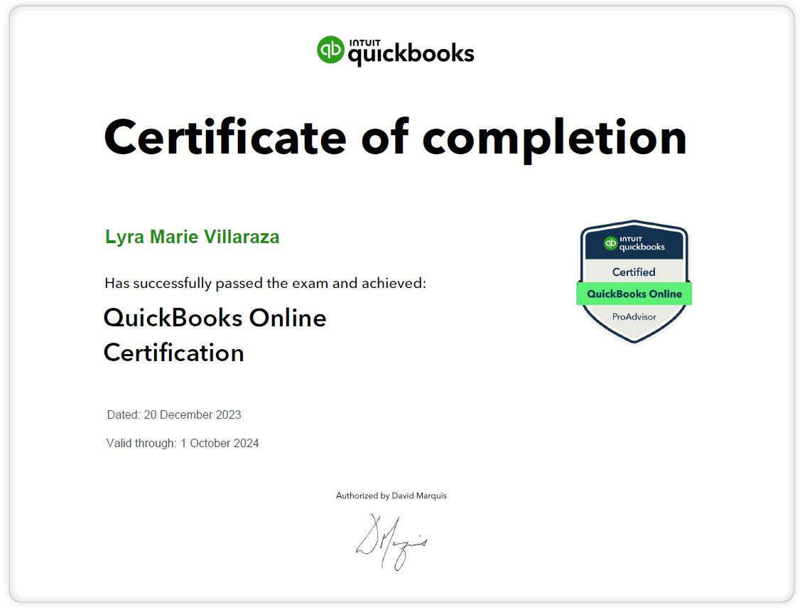 QuickBooks Online Certification