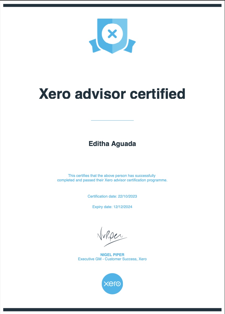 Xero Advisor Certified