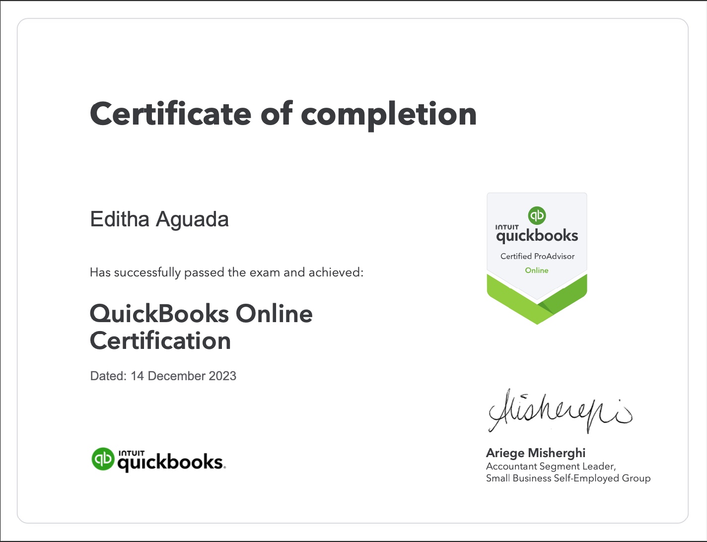 Quickbooks Online Certification