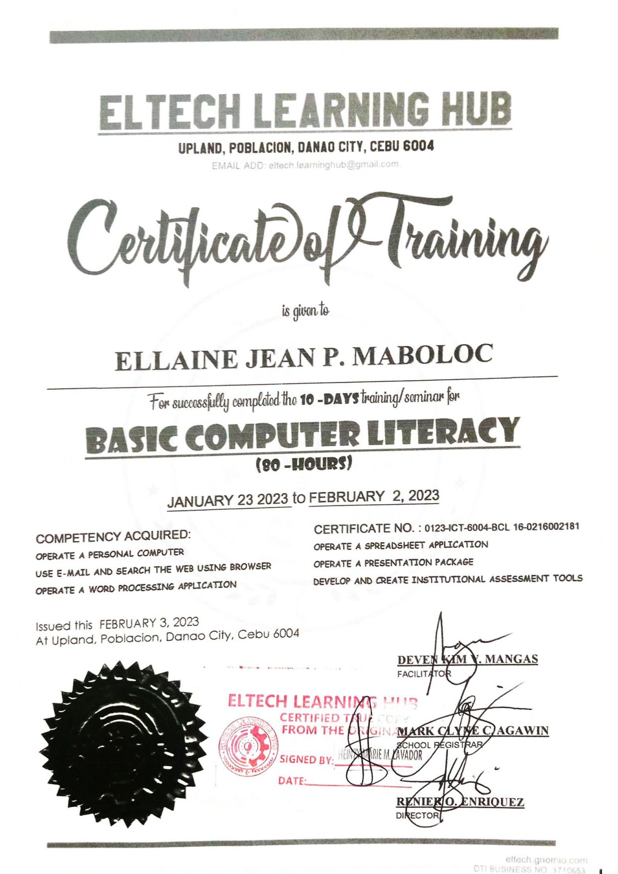 Basic Computer Literacy