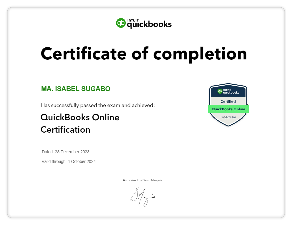 QuickBooks  Online Certification