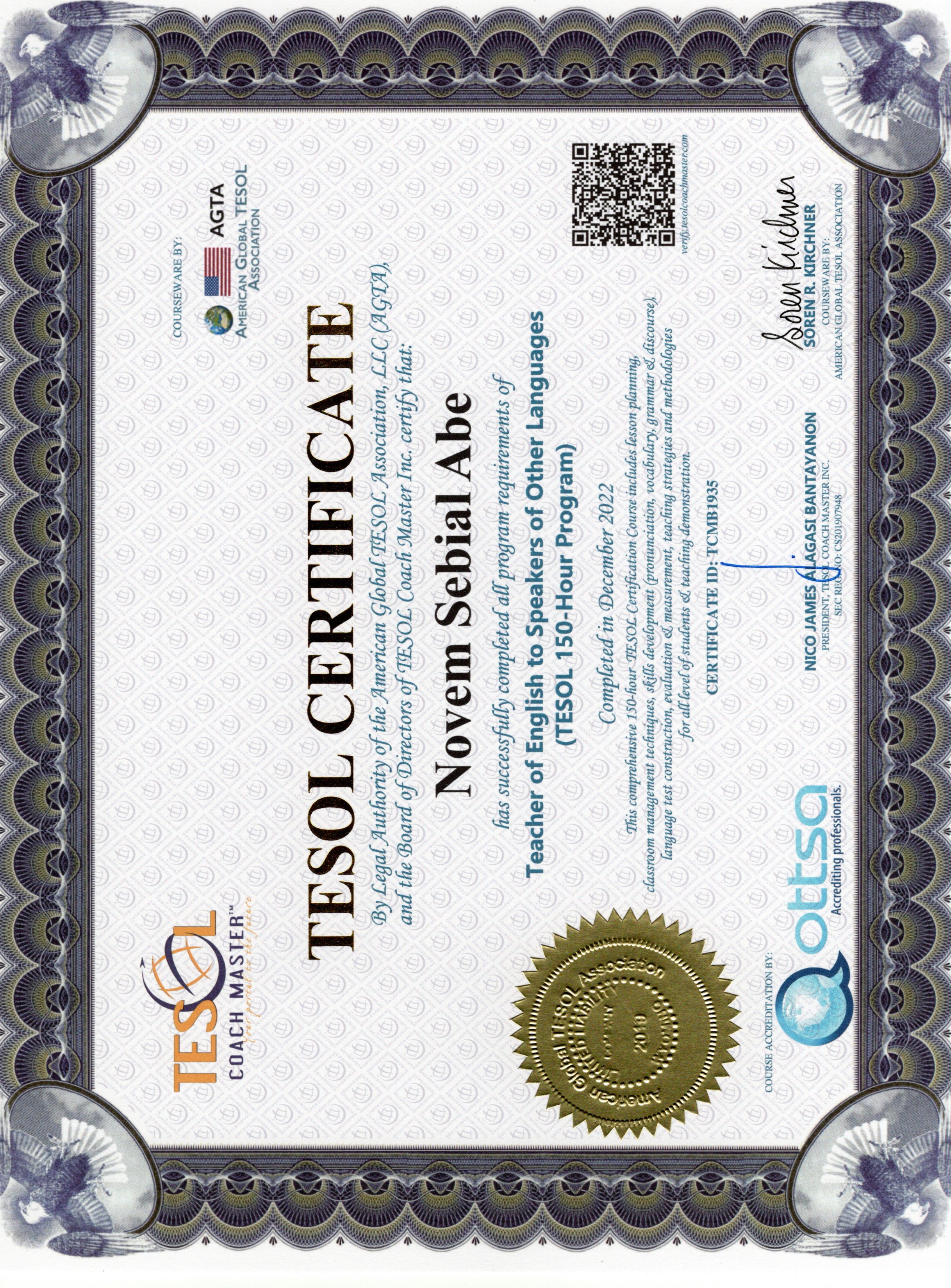 TESOL Certificate