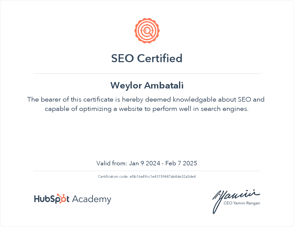 SEO Certification