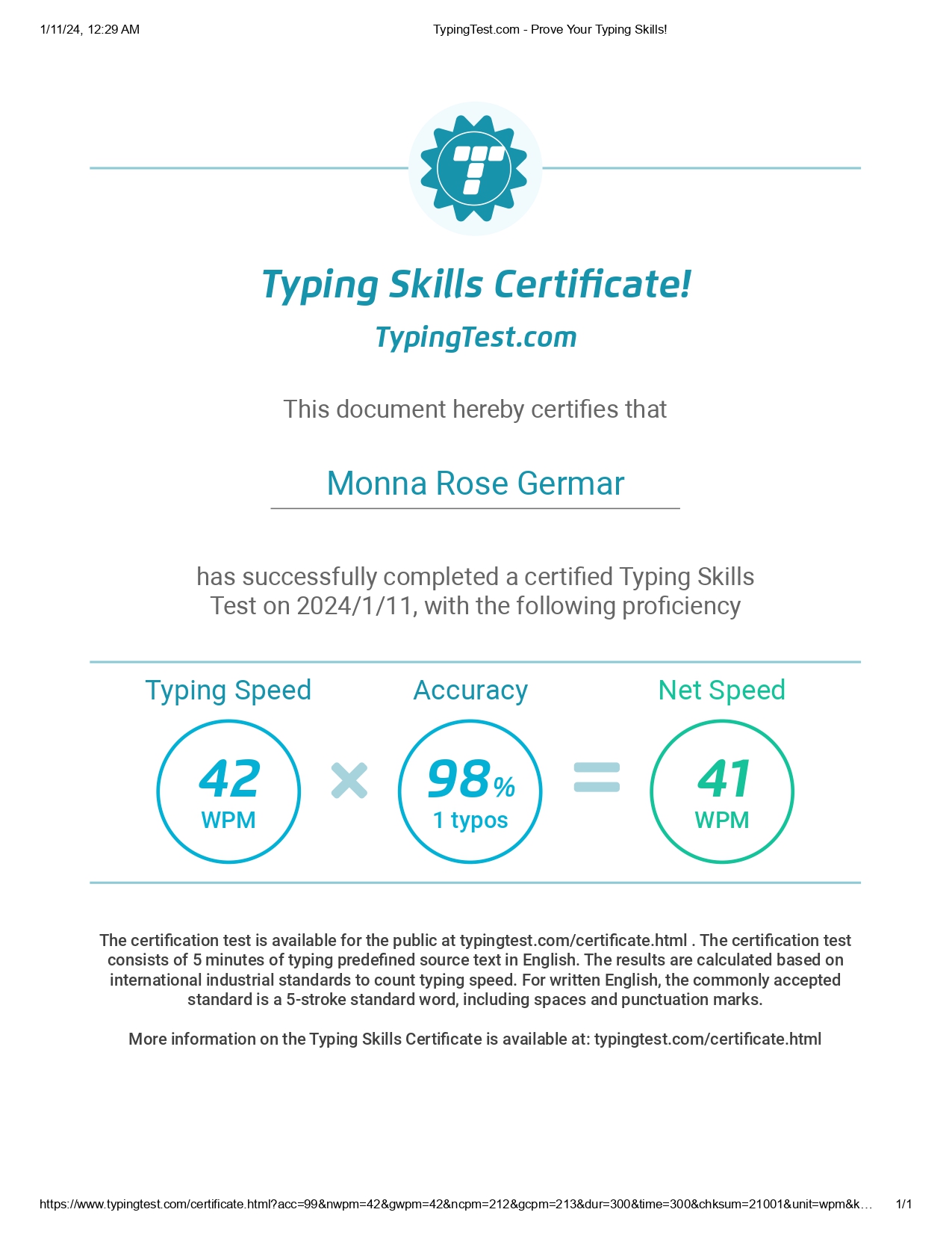 Typing test