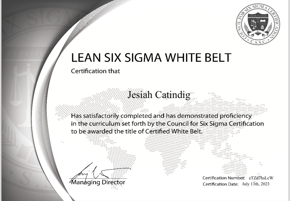 Lean Six Sigma White Belt Certification