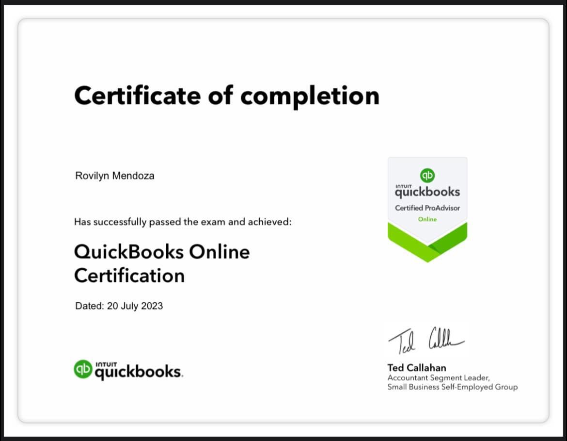 Certified QuickBooks ProAdvisor