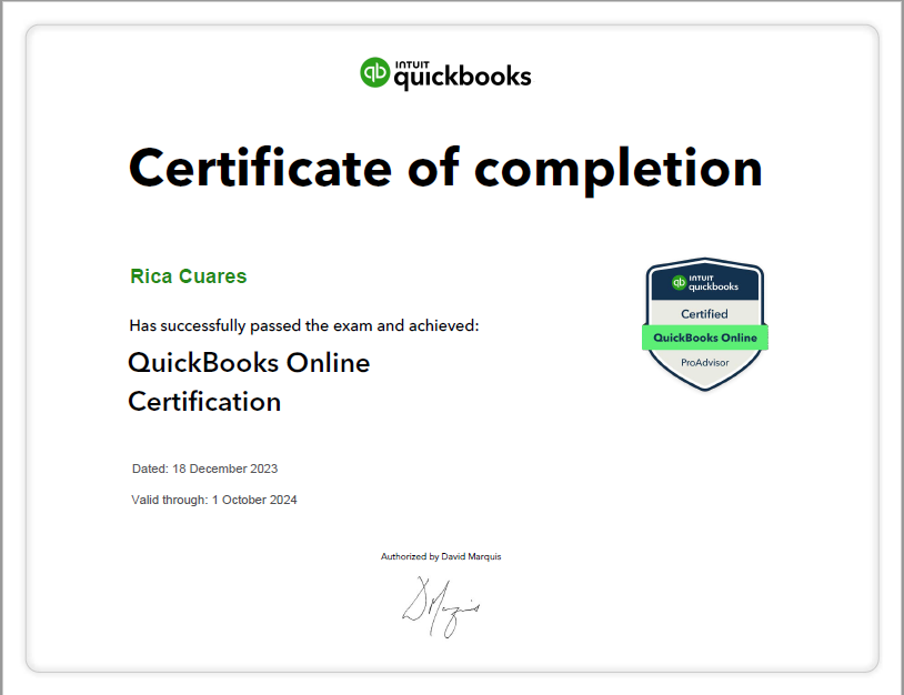 QuickBooks Online Certification