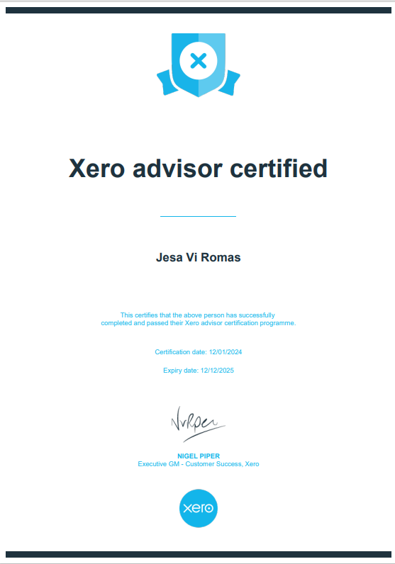 Xero Advisor Certified