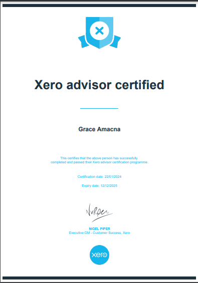 Xero Advisor Certificate