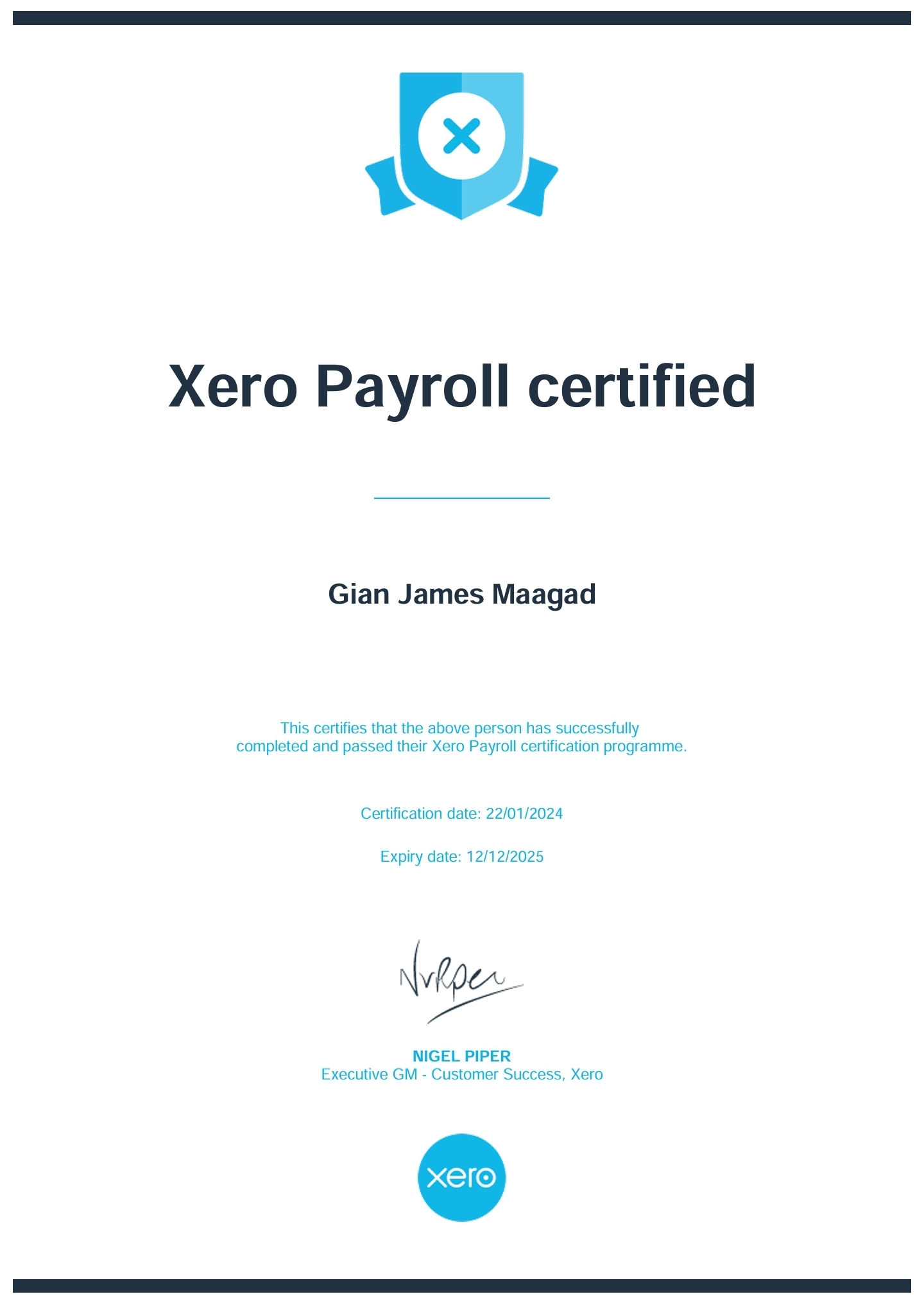 XERO Payroll Certified