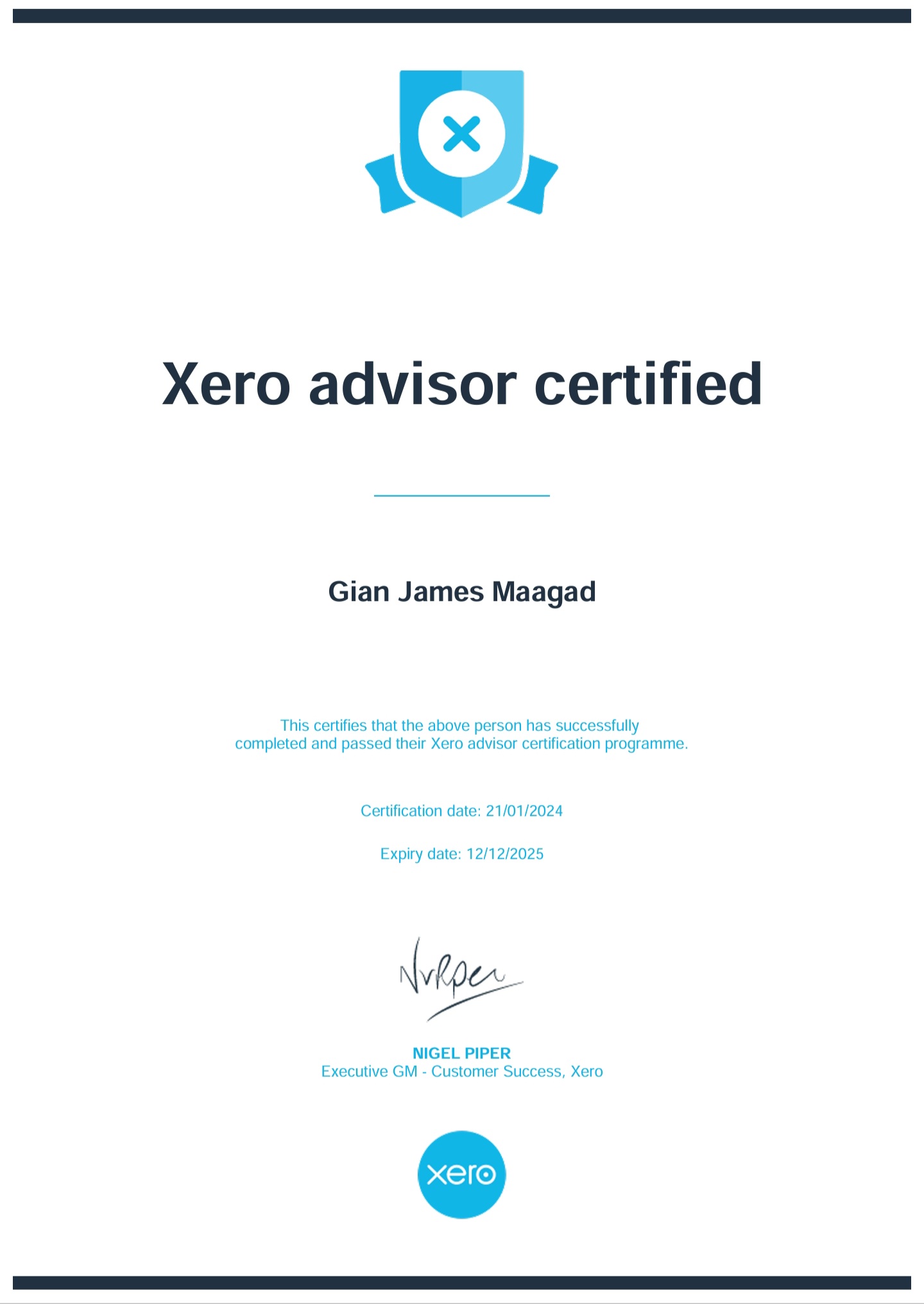 XERO Advisor Certified