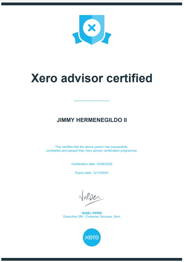 XERO ADVISOR CERTIFIED