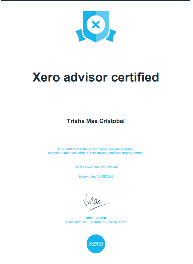 Xero Advisor Certified