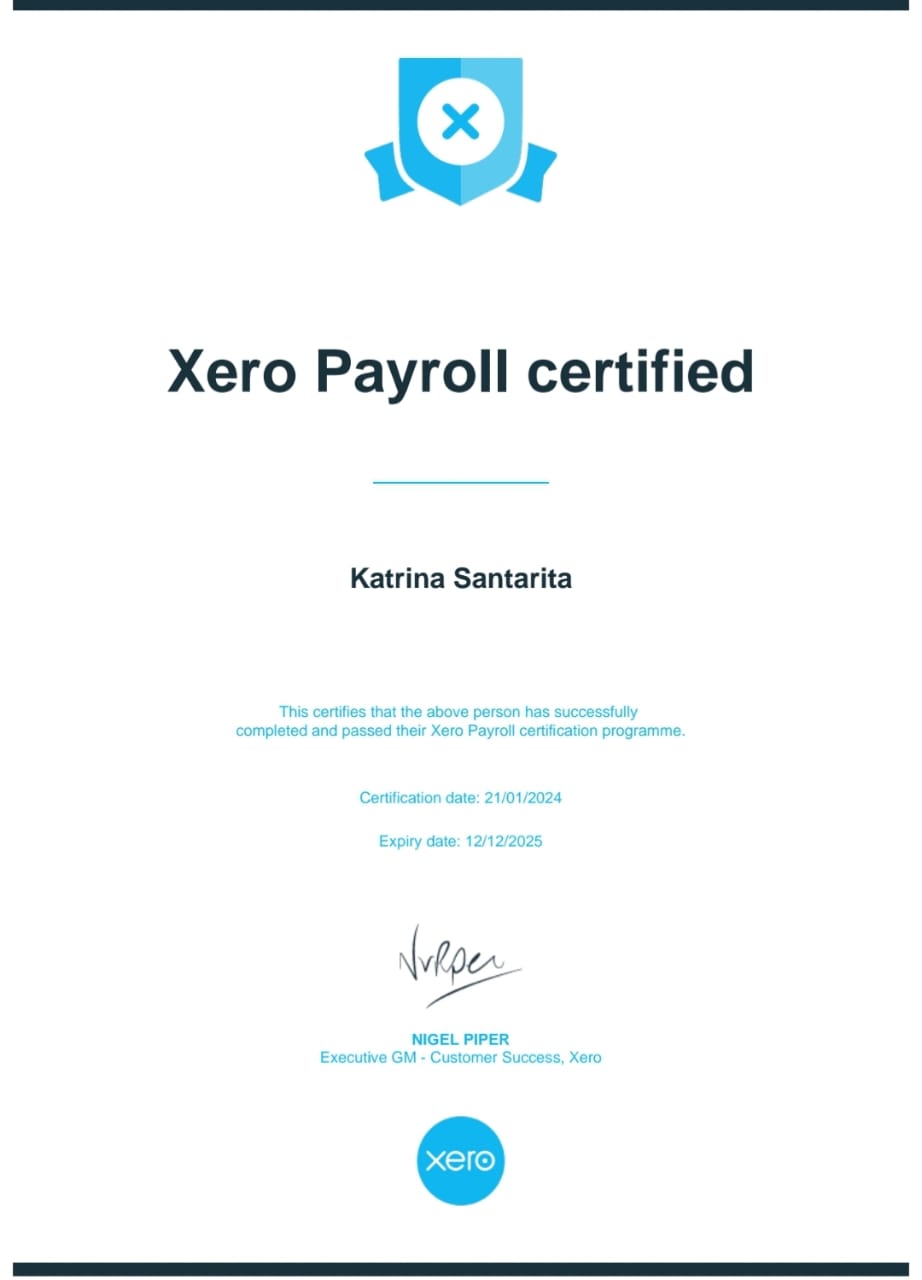 Xero Payroll Certified