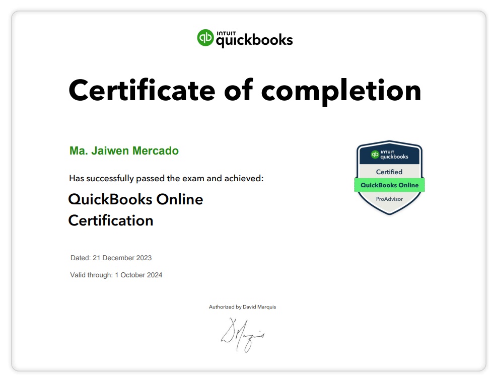 QuickBooks Online ProAdvisor Certification