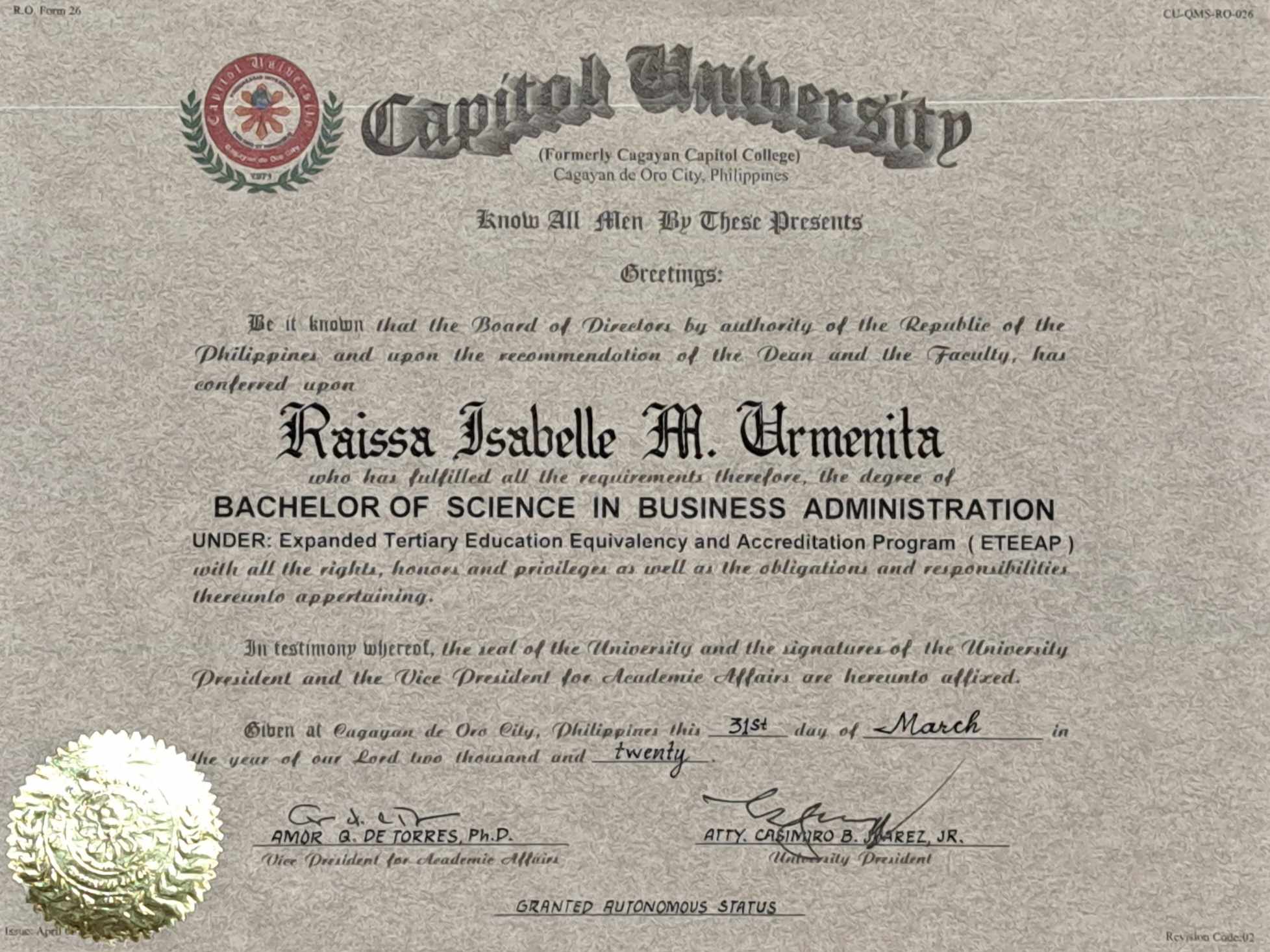 College Diploma