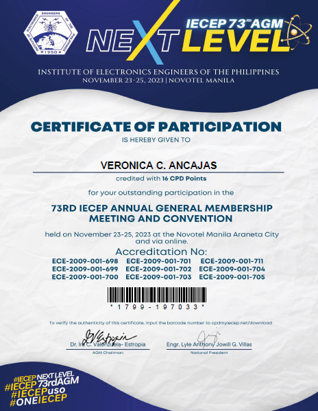 Certificate of Participation (IECEP Nov. 23-25, 2023)