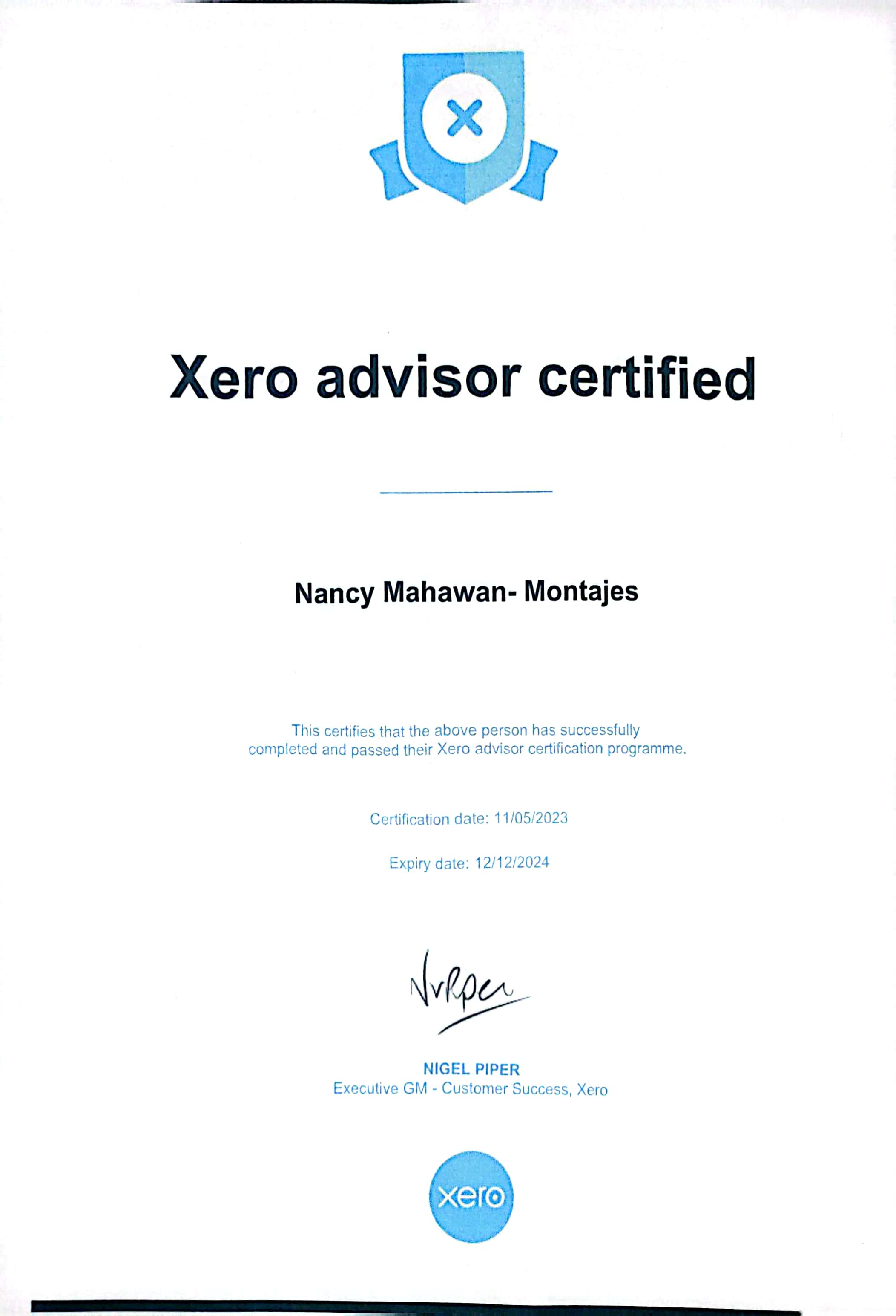 Xero Advisor Certified