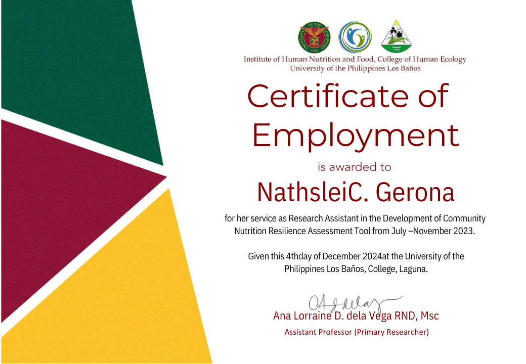 Certificate of Employment