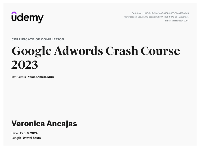 Udemy- Google Adwords Crash Course