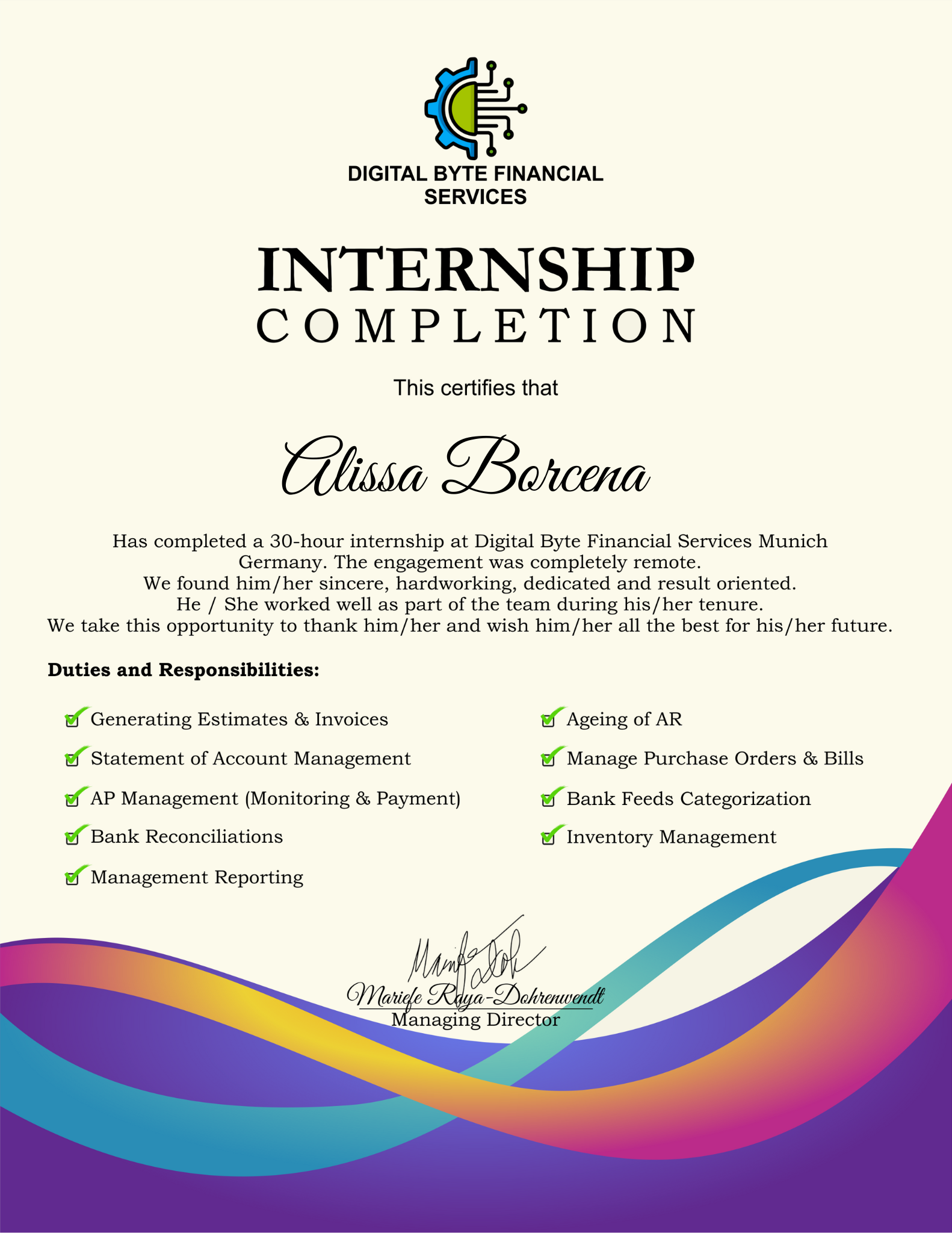 Quickbooks Internship