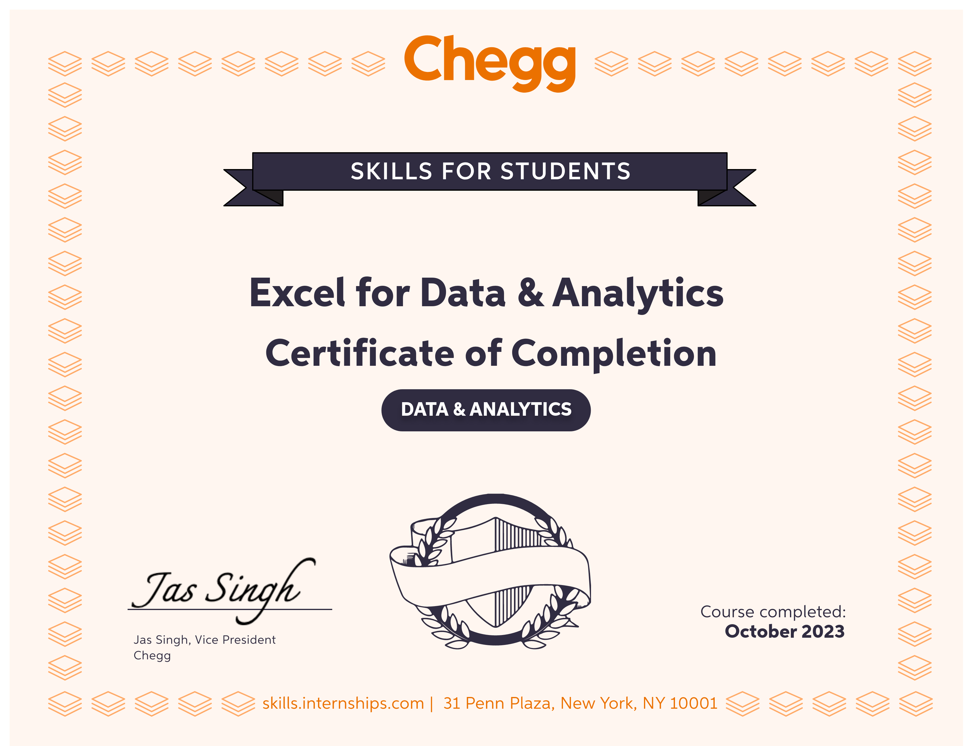 Excel for Data & Analytics (Chegg)