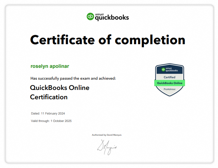 QuickBooks Online ProAdvisor Certification