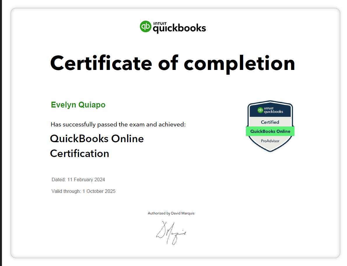 QUICKBOOKS ONLINE PROADVISOR