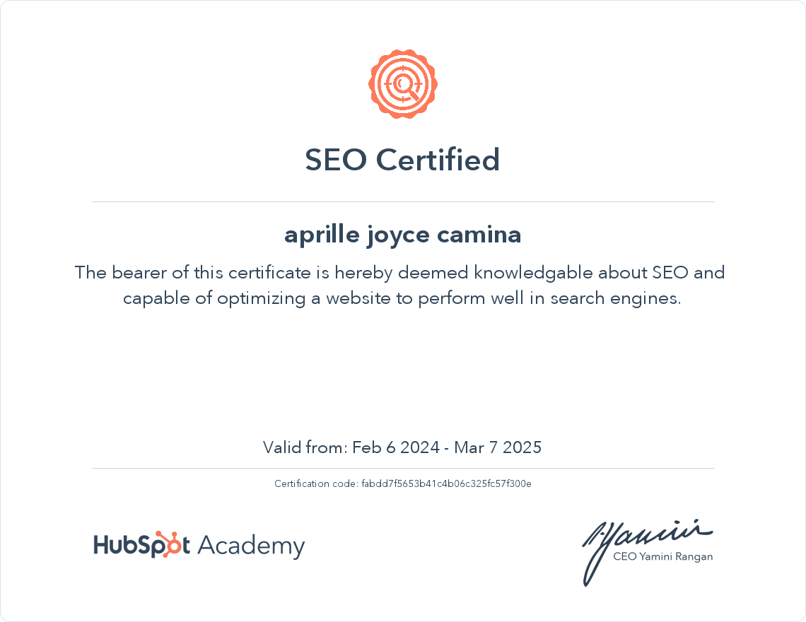 SEO Certificate