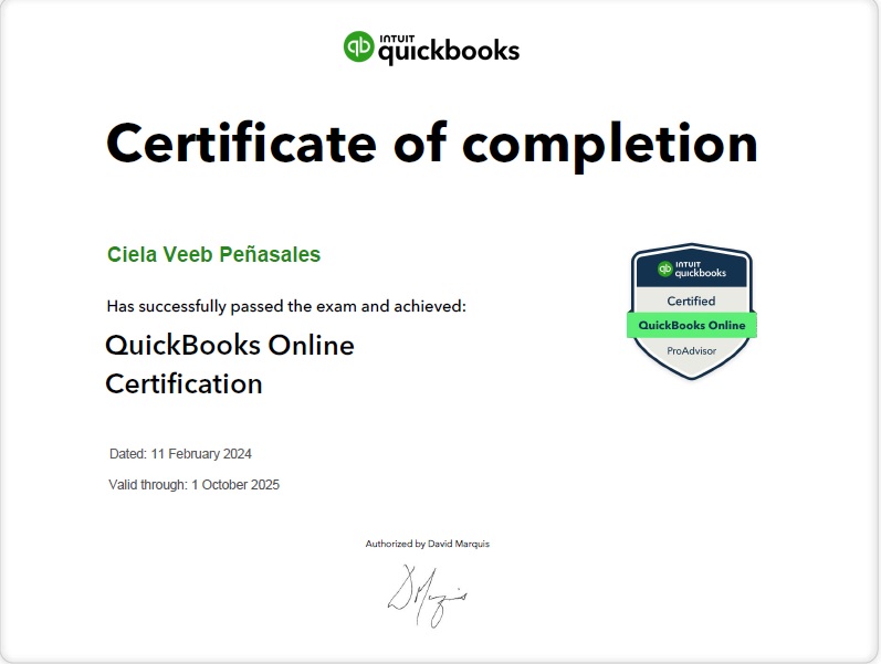 Quickbooks online Certification