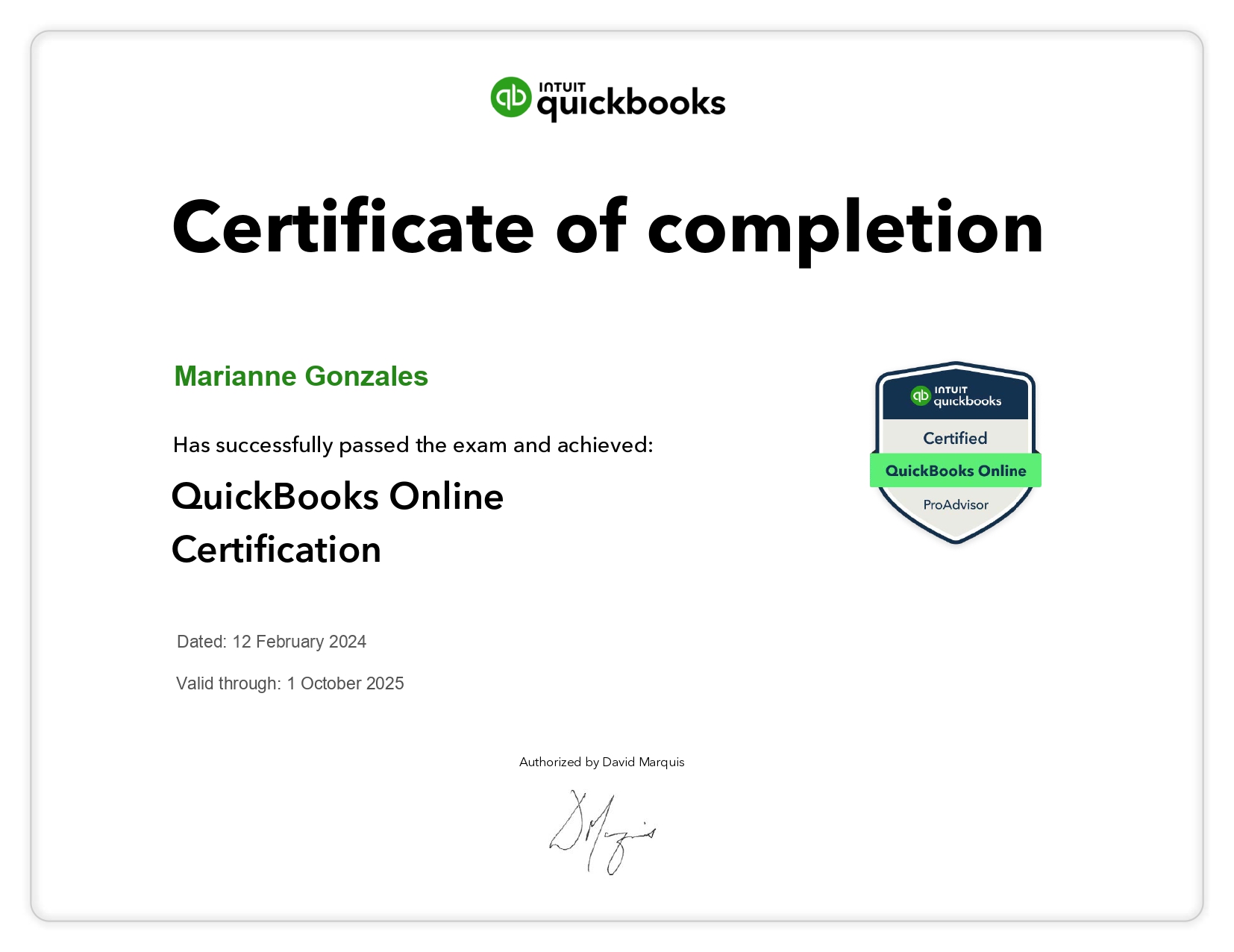 Qbook Cert.