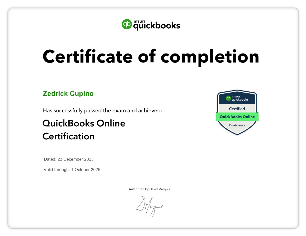 QuickBooks Online ProAdvisor Certification