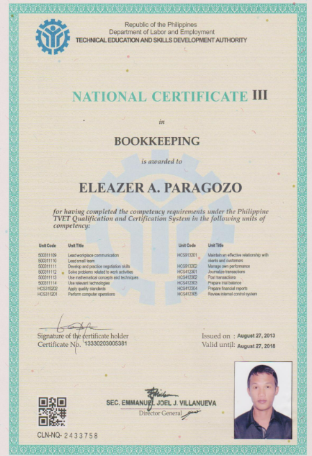 TESDA NCIII BOOKKEEPING