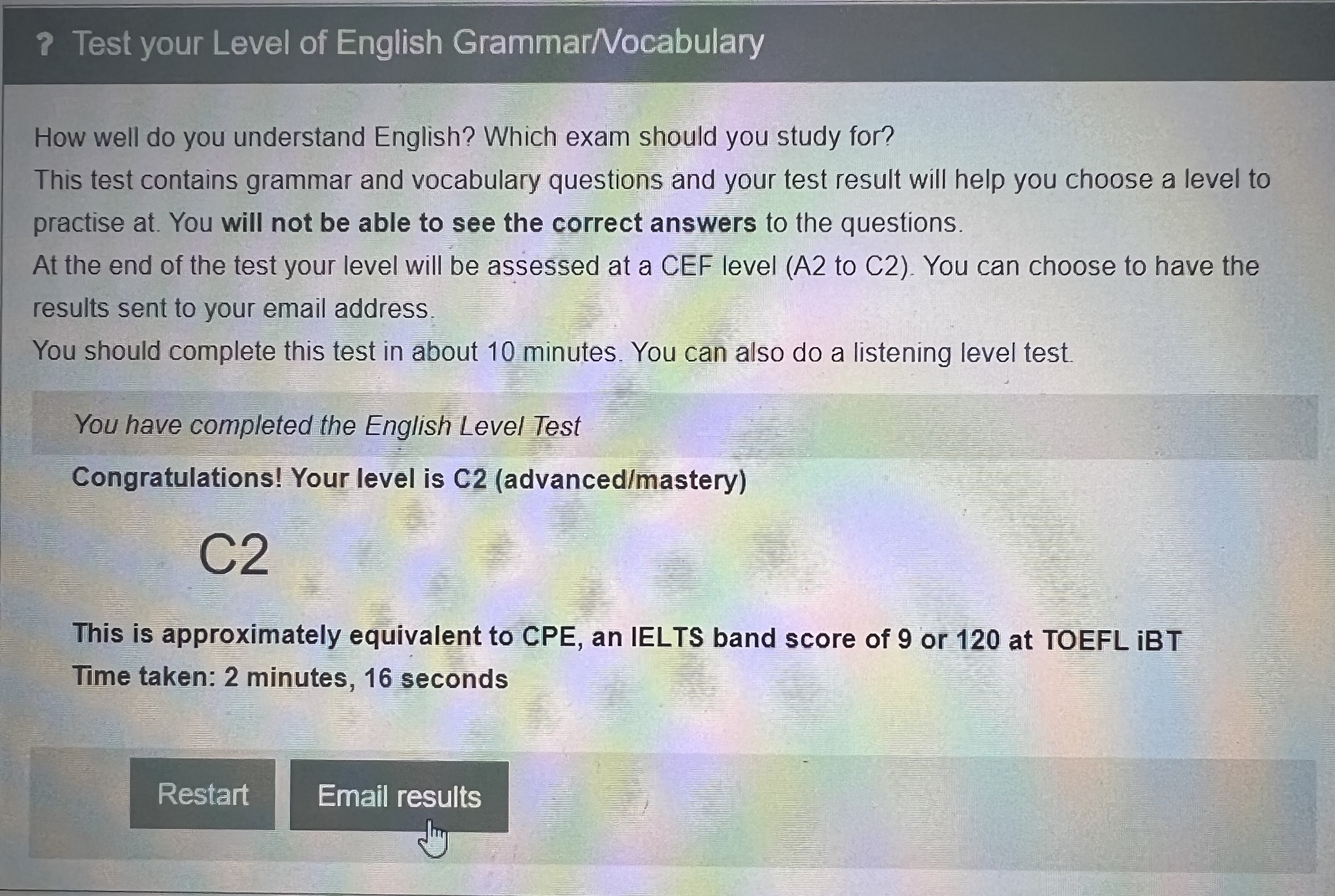 English Level Test - C2