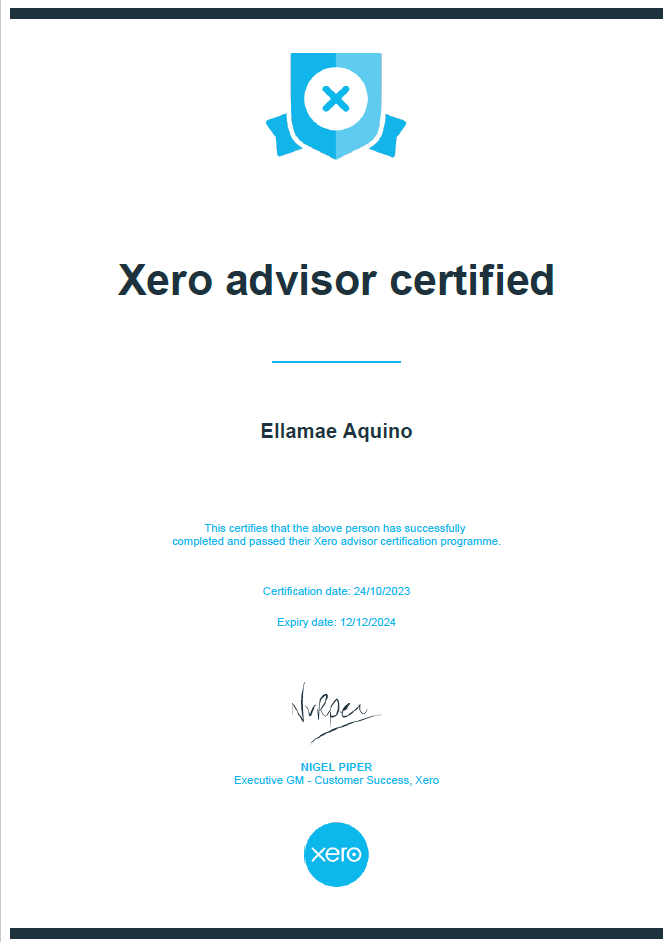 Xero Advisor Cert