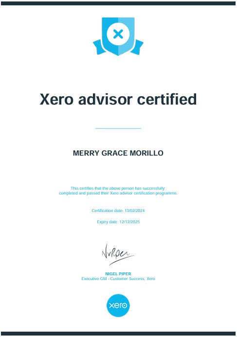 Xero advisor certified