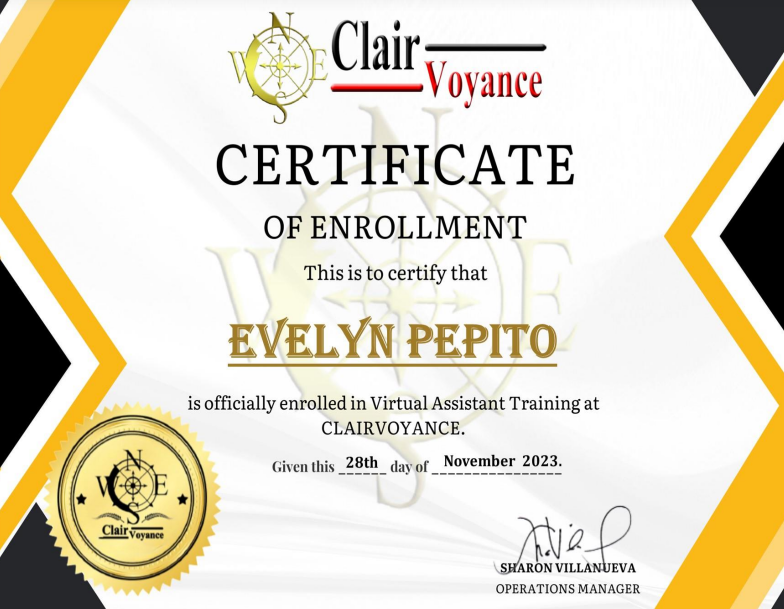 Virtual Assistant Training-Certificate