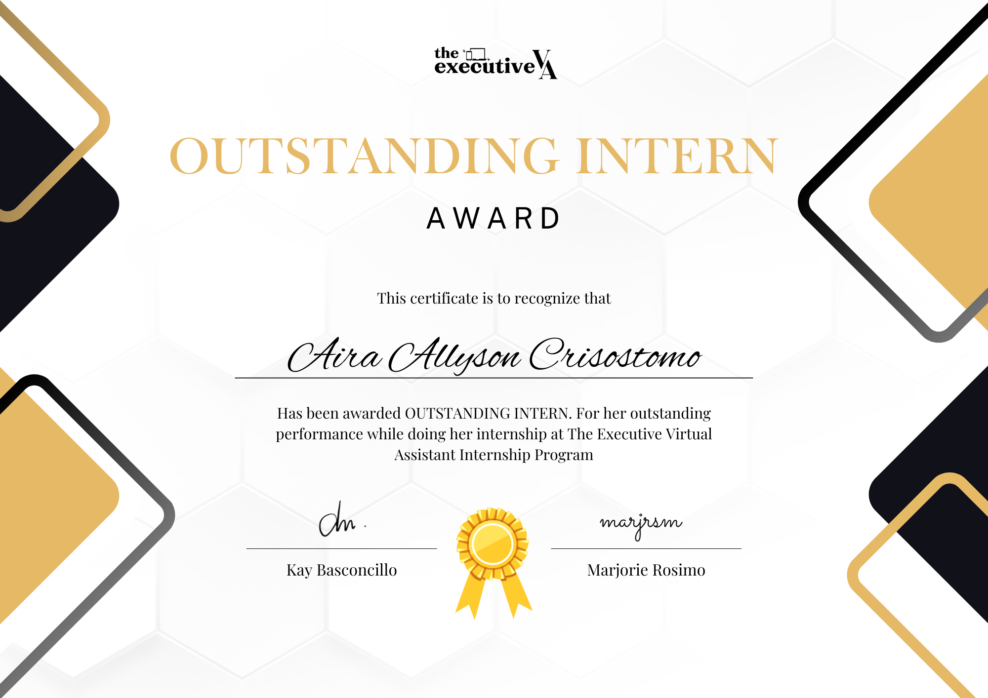 Most Outstanding Intern Award