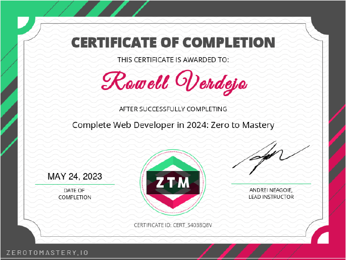 Zero To Mastery Complete Web Developer