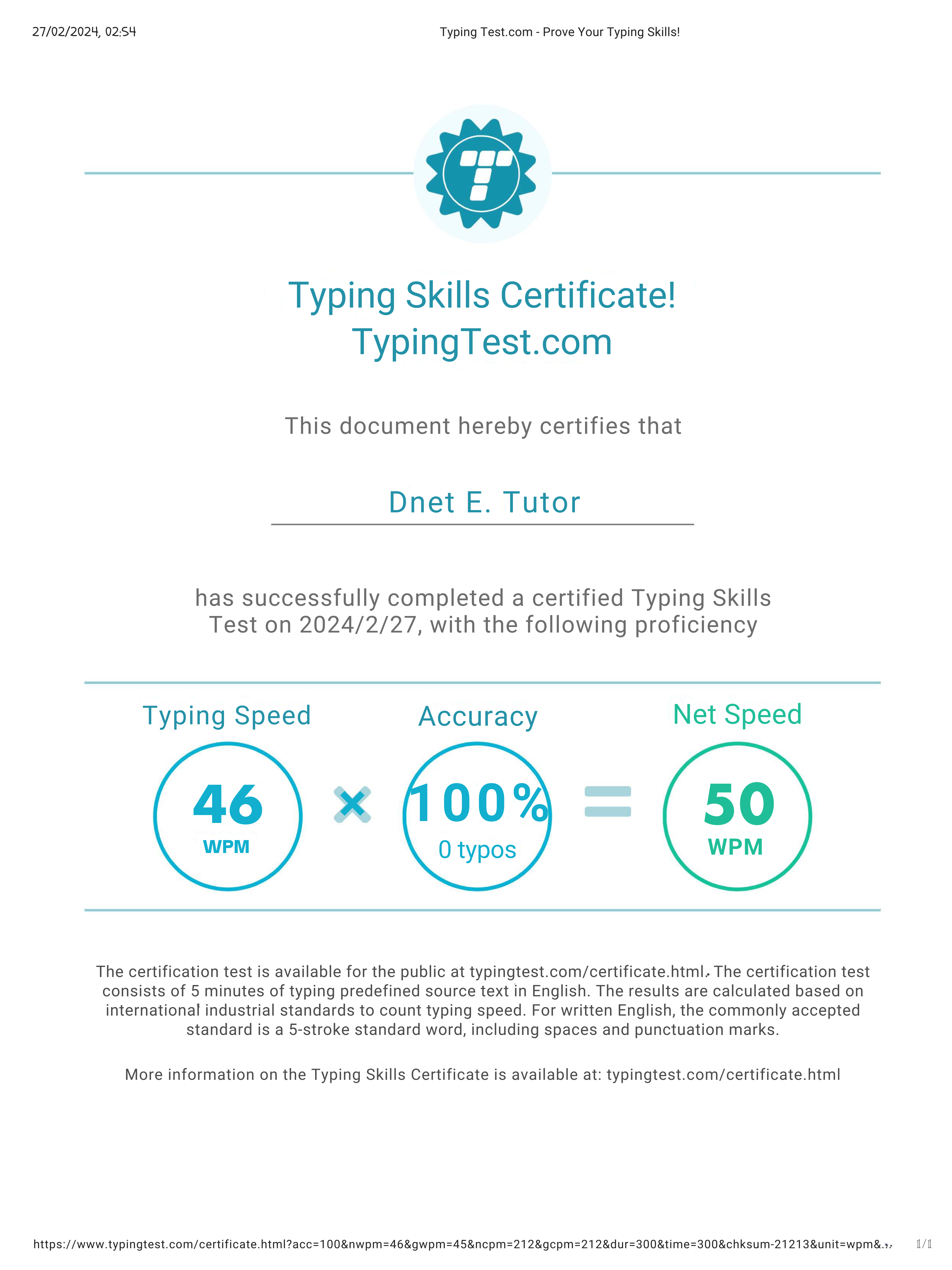 typing test