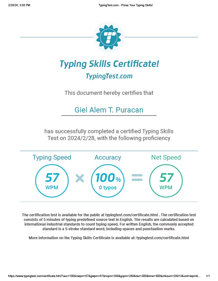 Type Test Certificate