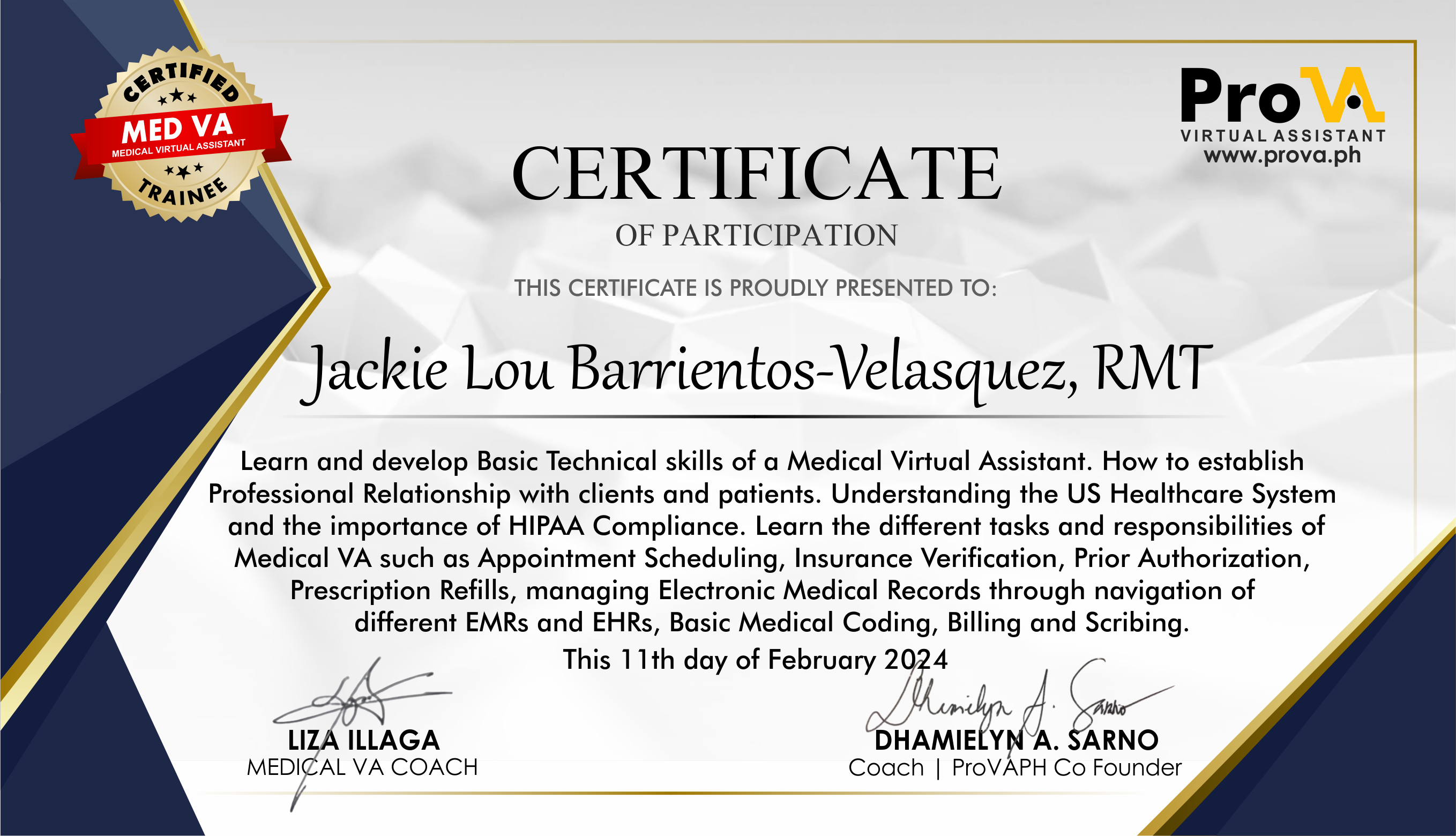 MEDICAL VIRTUAL CERTIFICATE